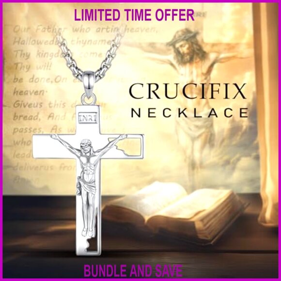 925 Sterling Silver Religious Cross Pendant Necklace 22" Chain Protection Amulet - Picture 4 of 7